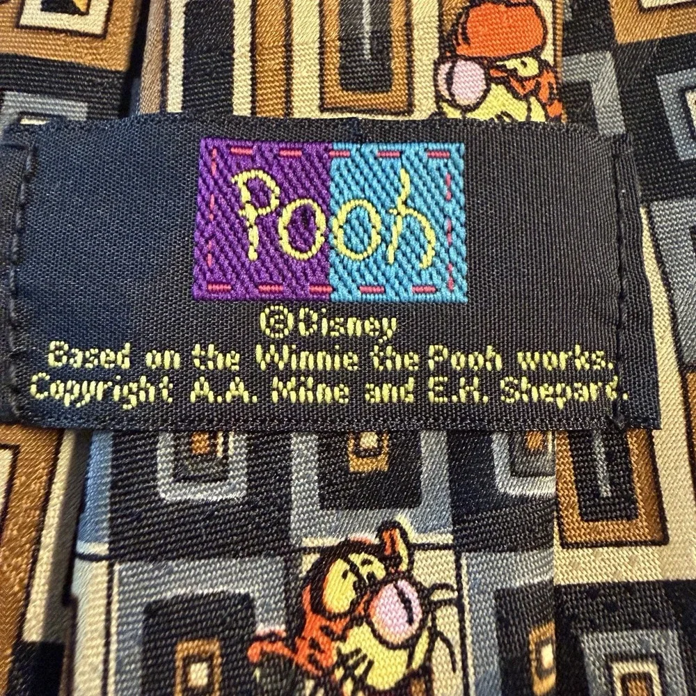 Vintage Disney‎ Pooh Tigger Tie Men's Novelty Geometric Classic Retro